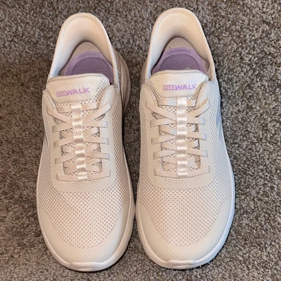 Skechers Women's Cream and Lavender Sneakers - Picture 3 of 7